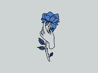 Blue Rose illustration rose