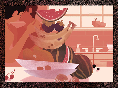 Fruits In The Kitchen editorial illustration