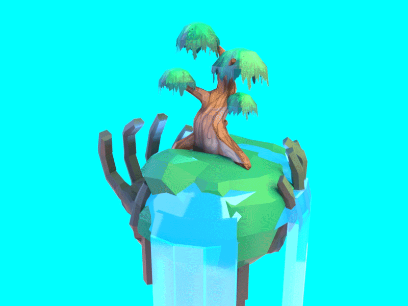 Floatin' Tree Island 3d illustration maya photoshop texture