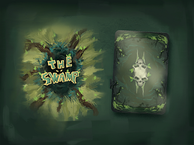 The Swamp | Box Art + Card Back card game game illustration packaging photoshop