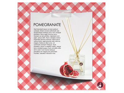 Reed Diffuser Pomegranate card design graphic pomegranate