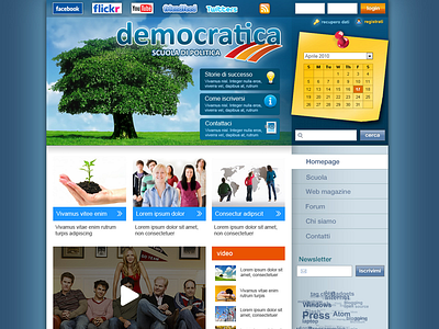 Scuola Democratica blue design education politics school ui web