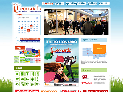 Centro Leonardo design mall shopping ui web