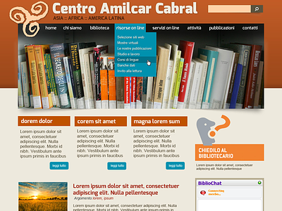 Centro Amilcar Cabral design flat library ui web website