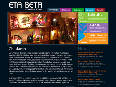 Eta Beta blue dark design flat ui web website