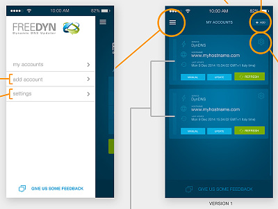 Freedyn User Flow blue desugn flat green iphone ui ui design user flow