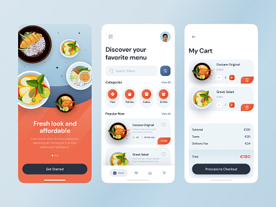 Food App app app design delivery design food food app food delivery icon ilustration menu mobile restaurant ui ui ux