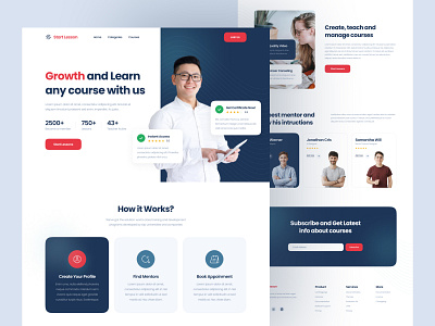 Online Course Landing Page course design education landing page learning learning platfrom mentor minimalist online course teaching ui ui ux web design website