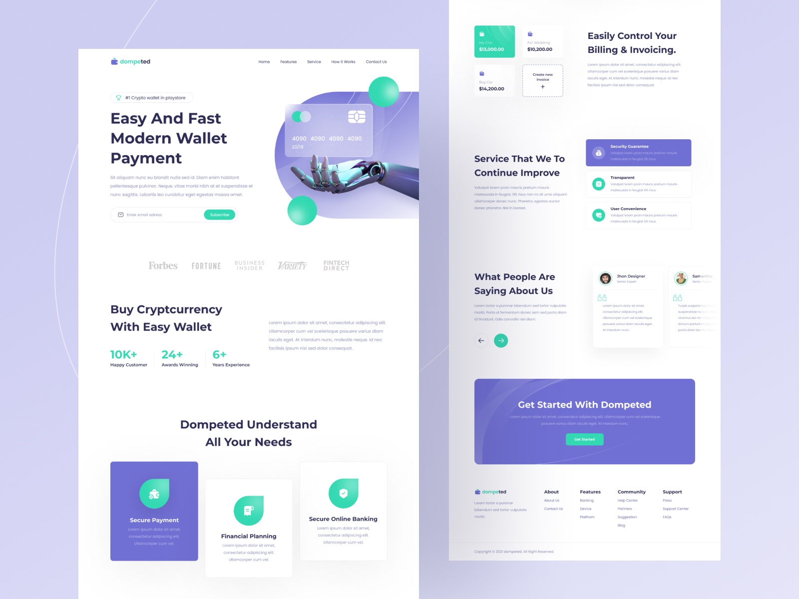 Dompeted - Digital Payment Landing Page by Salung Prastyo for Ailee ...