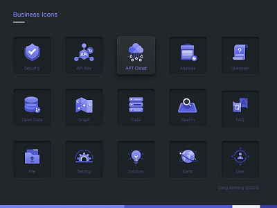 Set Of Bussiness Icons0607 zangxintong analysis api key bigdata data design graphic icon icons illustration open data search security setting ui unknown user ux web website