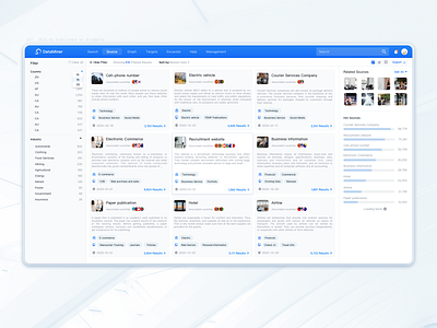 DataMiner of source card view analysis bigdata data design graphic design product design ui ux vector web website