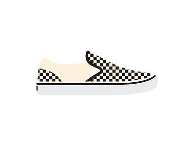 Vans Checkerboard Slip-On art checkerboard design flat illustration shoe shoes sneakers vans vector