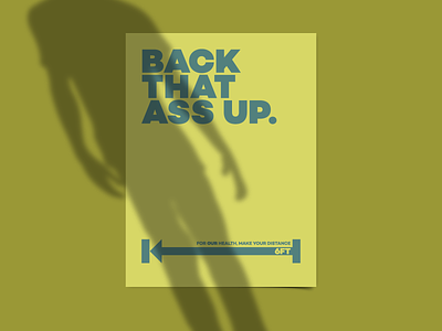 Back that Ass Up covid 19 flat funny humor pandemic poster poster design print social distancing vector