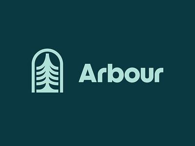 Arbour arbor arbour brand conifer evergreen green logo nature reject residential tree vector