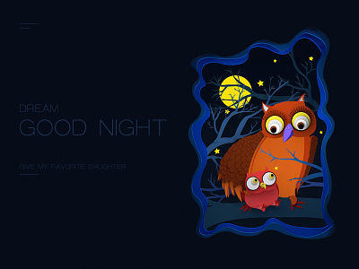 Good Night app design illustration typography ui 向量 平面 插图