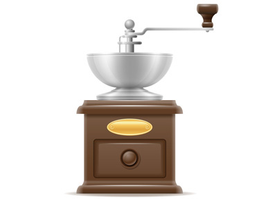 coffee mill old retro vintage icon stock vector illustration