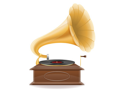 gramophone old retro vintage icon stock vector illustration