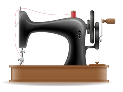 sewing machine old retro vintage icon stock vector illustration