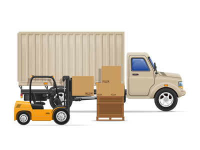 cargo truck delivery and transportation goods vector