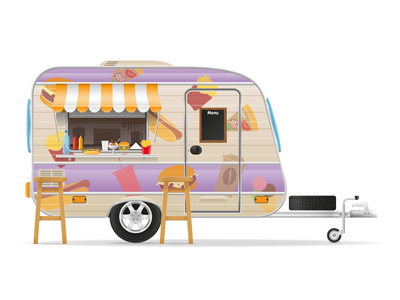 fast food trailer vector illustration