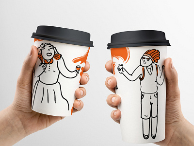 Cups branding illustration package design