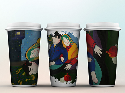 Cups 3 branding illustration package design