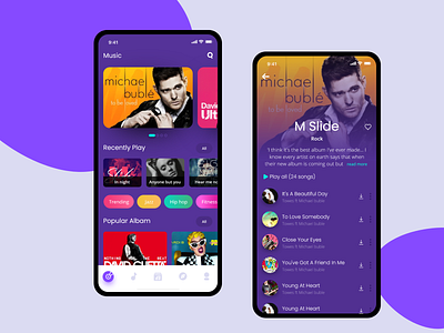 Music App app app concept app design ios music play music song ui ux