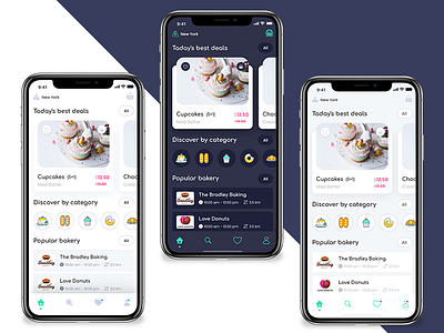 Bakery Mobile App android app android bakery app app bakery bakery app branding concept cake ios app ios bakery app iphone sweet ui design ux design
