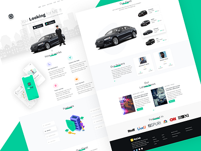 MyCab On-demand Taxi Booking App - Landing Page app landing page booking app cab illustration landing page on demand taxi taxi app taxi booking app web