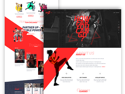 GYX - Fitness landing page exploration design fitness gym health home page homepage landing pae uiux workout