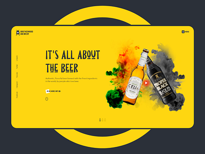 Brotherhood Brewery banner concept beer brand branding brewery header uiux yellow