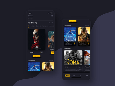 Movie App app concept app design booking dark ios mobile app movie movie booking ui ux uiux