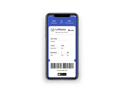 Flight wallet app apple wallet design flight user interface