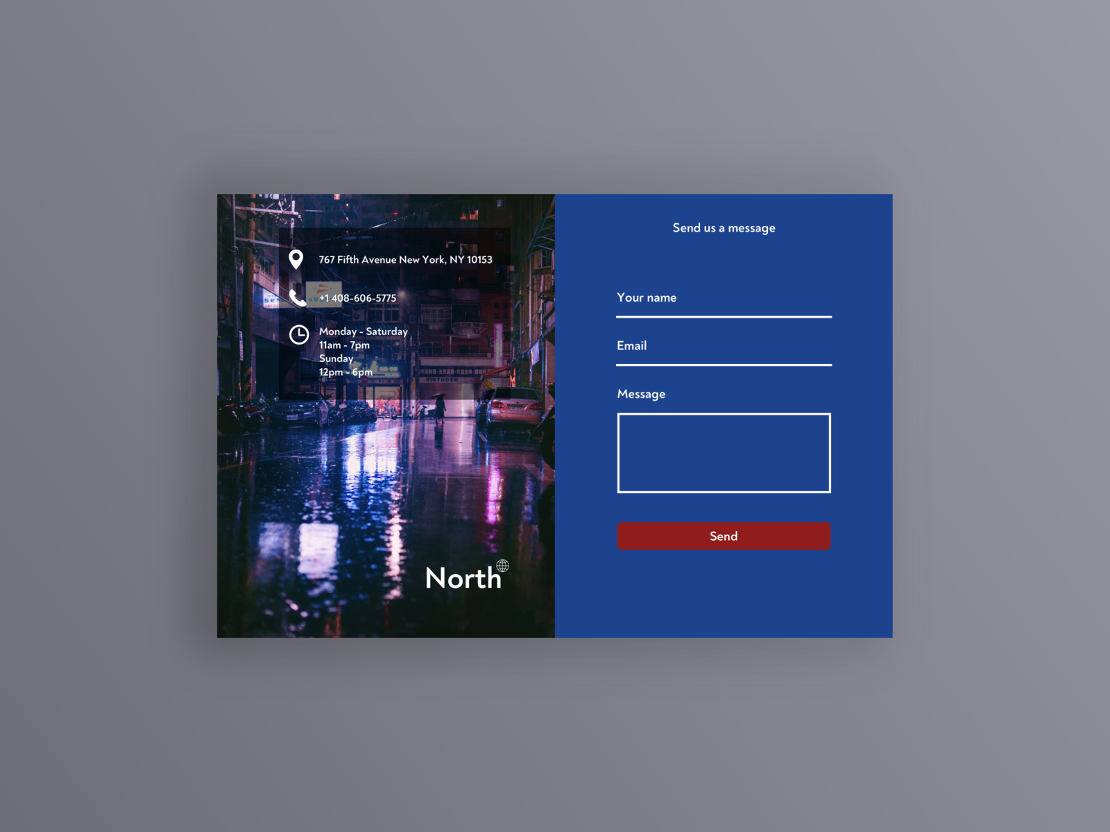 Daily UI #2 Contact us page by Kristaps Tunsts on Dribbble