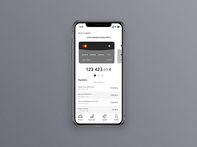 Fintech card design app - daily UI challange #3 cards design finance fintech mockup ui user interface