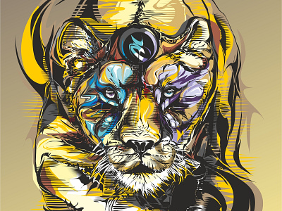 The Lioness custom design illustration lioness vector