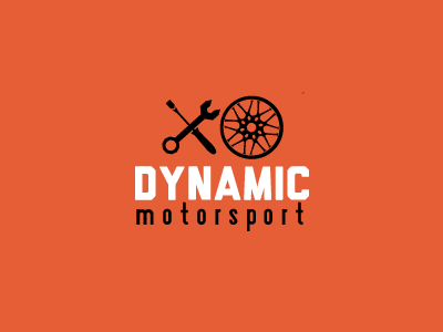 Dynamic Motorsport Logo autos branding car garage identity logo orange tools