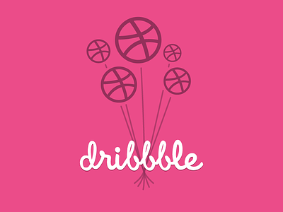 Happy Birthday Dribbble! balloons contest entry dribbble hbd pink