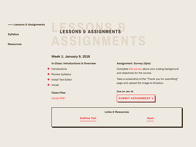 5D Tools: Semester II class design education typography ui web