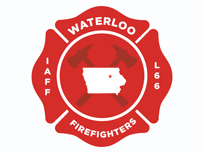 IAFF Local 66 Logo brand design fire department fire rescue firefighters icon identity illustration logo logo design