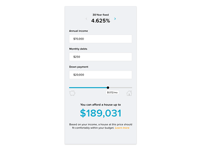 Mortgage Calculator banking calculator design input mortgage calculator responsive slider typography ui website