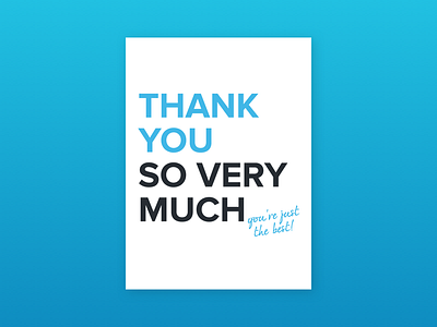 Thank You Card greeting card marketing print thank you typography