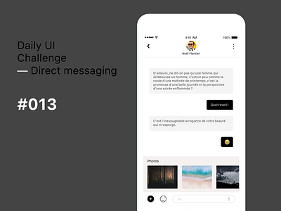 Daily UI Challenge #013 - Direct Messaging daily 13 dailyuichallenge direct messaging message app messaging social app ui