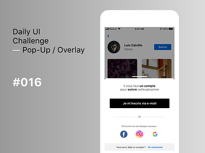 Daily UI Challenge #016 - Pop-Up / Overlay