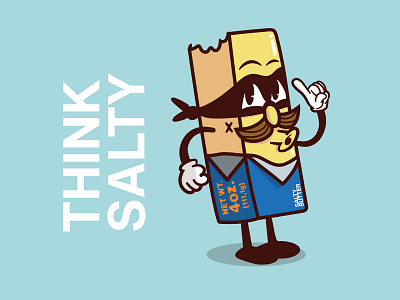 THINK SALTY bold butter illustration salty vector