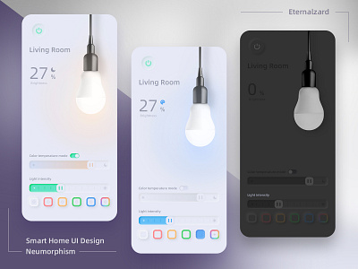 Smart Home UI | Neumorphism lights neumorphism smarthome ui