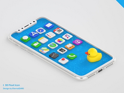 3D Float Icon c4d c4dart iphonex pool ui water