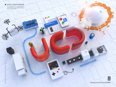 IUCD LOGO DESIGN 3d art branding c4d logo