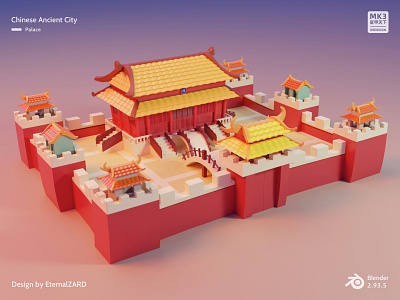 Chinese Ancient City-Palace 3d 3d art ancient building blender capital game game building game design 富甲天下