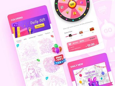 Coloring UI colorful game ui ui ux